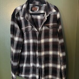 Orvis Brown and White Plaid Shirt